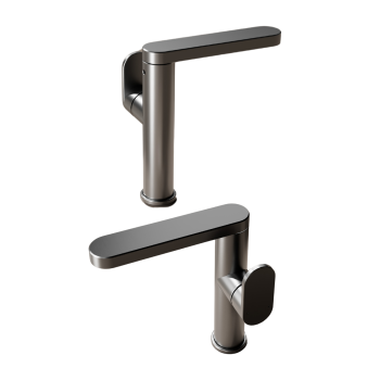 Bateria Umywalkowa grafit szczotkowany Nablatowa Stojąca Kran